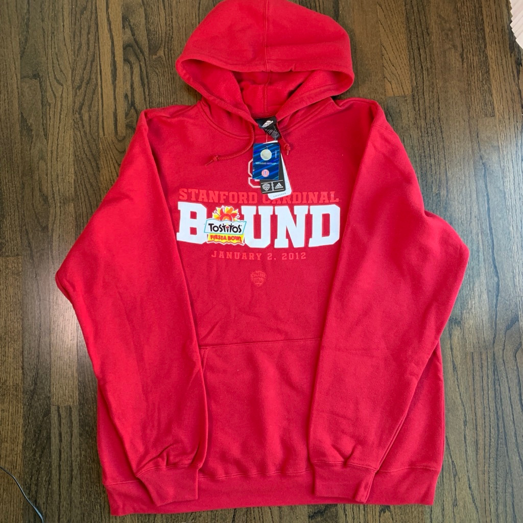Adidas Men Stanford Cardinal 2012 Fiesta Bowl Hoodie Red Large Ncaa Football New